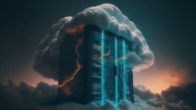 Server Cloud Datenspeicherungskonzept. Cloudscape digitaler Online-Dienst für globales Netzwerk. Web-Datenbank-Sicherung Computer-Infrastruktur-Technologie mit Apache Spark